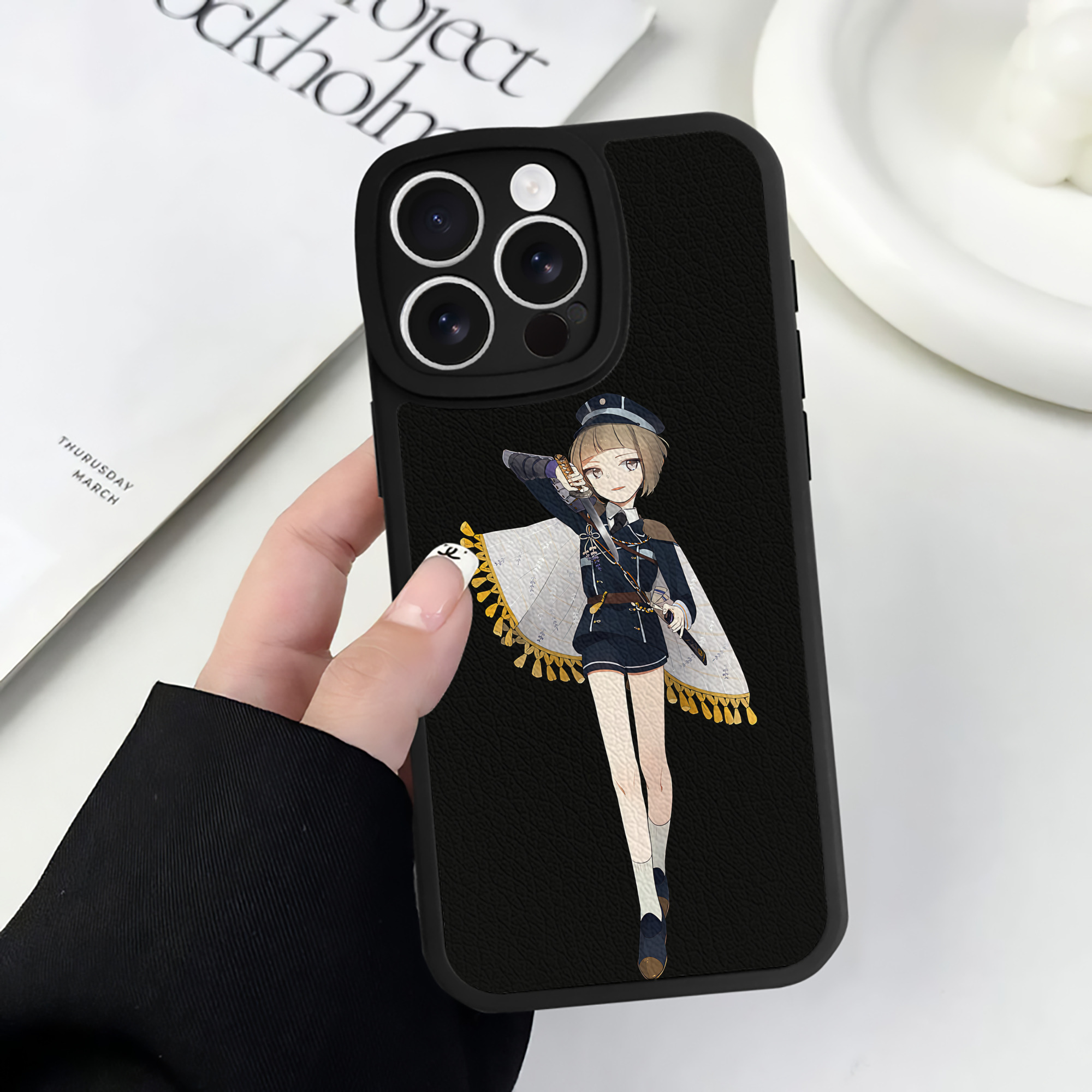 （画像用） 刀剣乱舞 Touken Ranbu 【iPhone 16シリーズ対応】シリコンスマホケース（レザー調） 材質：シリコン